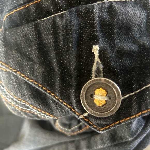 Monarchy Mens Distressed Flap Pocket Blk Denim Jeans rare Sz W40 L30 - Picture 6 of 7